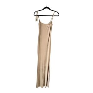NIRA Elegant Tan Maxi Dress